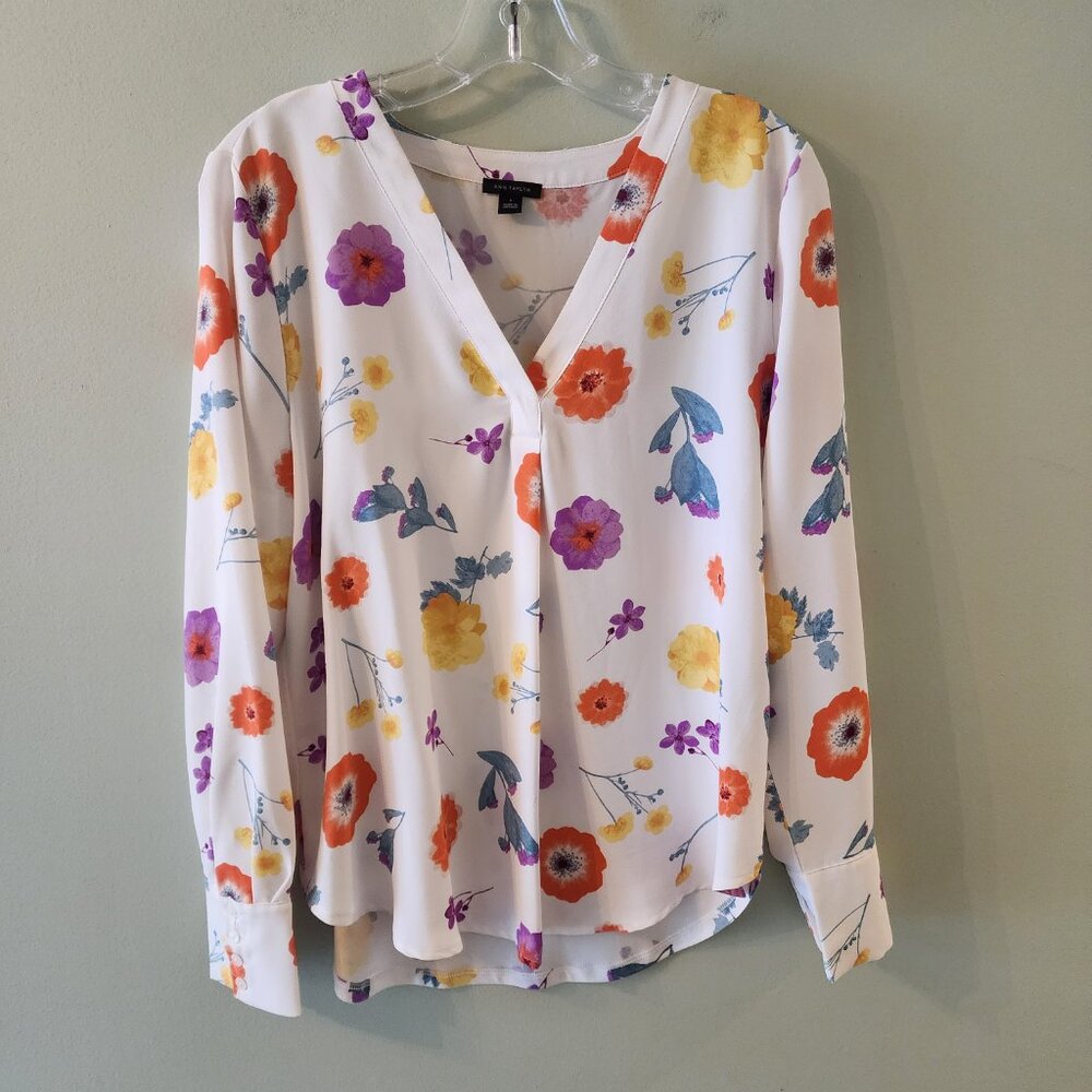 Ann Taylor Pleat Front Blouse, Size S, Like New